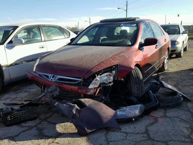 1HGCM66516A025503 - 2006 HONDA ACCORD EX RED photo 2