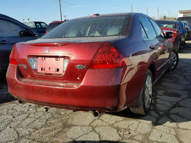 1HGCM66516A025503 - 2006 HONDA ACCORD EX RED photo 4