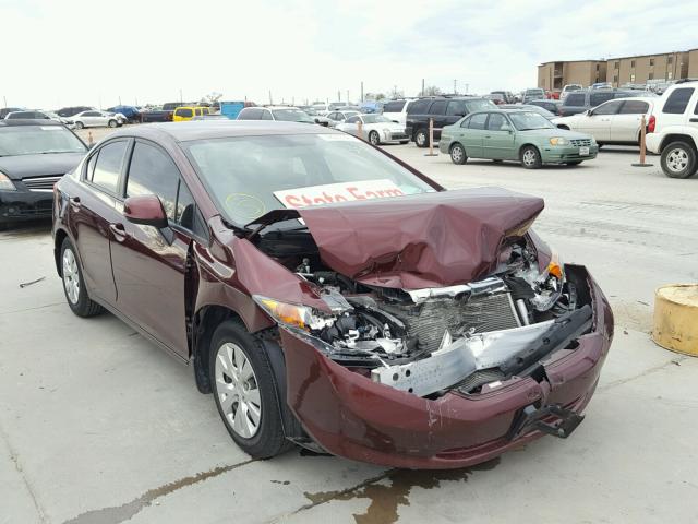 19XFB2F57CE078600 - 2012 HONDA CIVIC LX MAROON photo 1