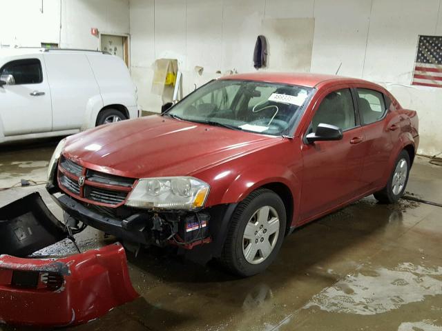 1B3LC46K18N653005 - 2008 DODGE AVENGER SE RED photo 2