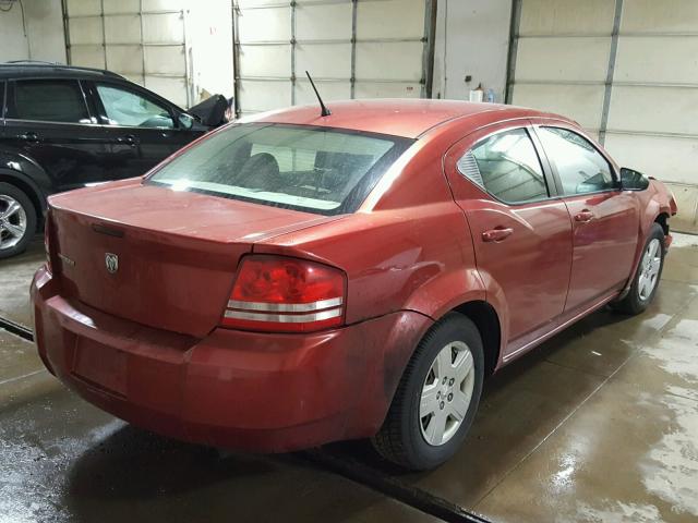 1B3LC46K18N653005 - 2008 DODGE AVENGER SE RED photo 4