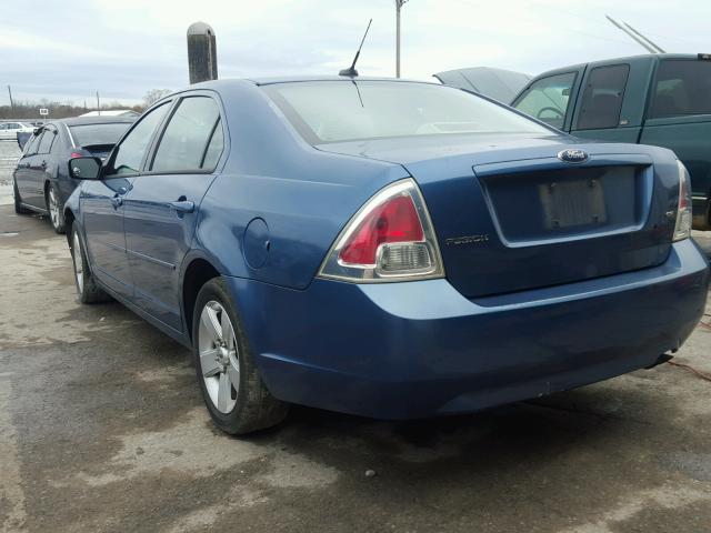 3FAHP07Z19R116684 - 2009 FORD FUSION SE BLUE photo 3