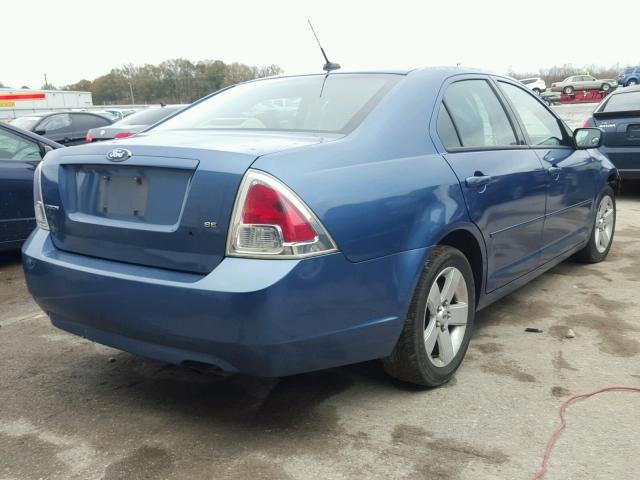 3FAHP07Z19R116684 - 2009 FORD FUSION SE BLUE photo 4