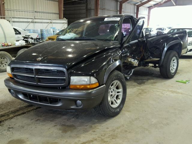 1B7GL12X22S712765 - 2002 DODGE DAKOTA BAS BLACK photo 2