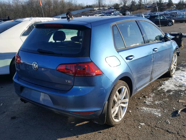 3VW217AU9FM103209 - 2015 VOLKSWAGEN GOLF BLUE photo 4