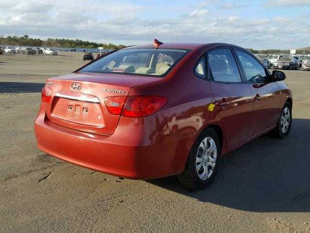 KMHDU4AD4AU905412 - 2010 HYUNDAI ELANTRA BL RED photo 4