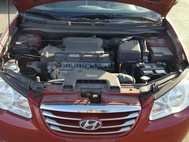 KMHDU4AD4AU905412 - 2010 HYUNDAI ELANTRA BL RED photo 7