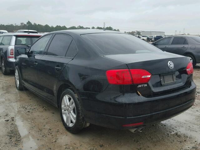 3VW1K7AJ5DM287317 - 2013 VOLKSWAGEN JETTA BASE BLACK photo 3