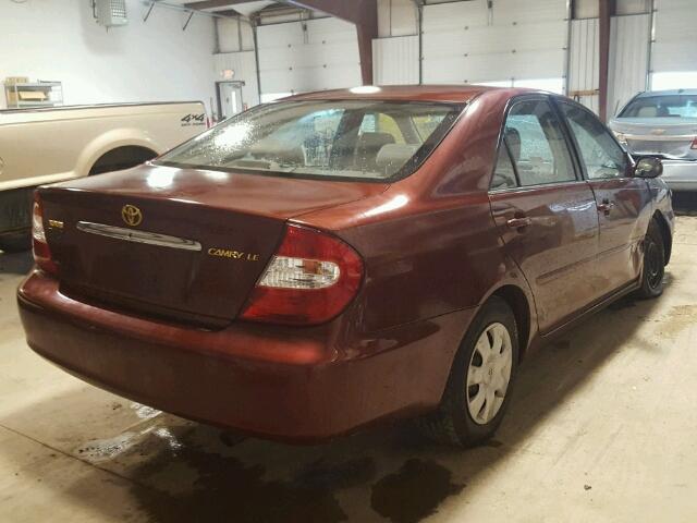 4T1BE32K94U345743 - 2004 TOYOTA CAMRY LE 红色 照片 4