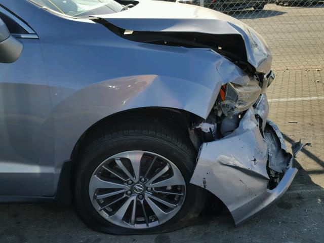 5J8TB3H73GL000319 - 2016 ACURA RDX ADVANC SILVER photo 9