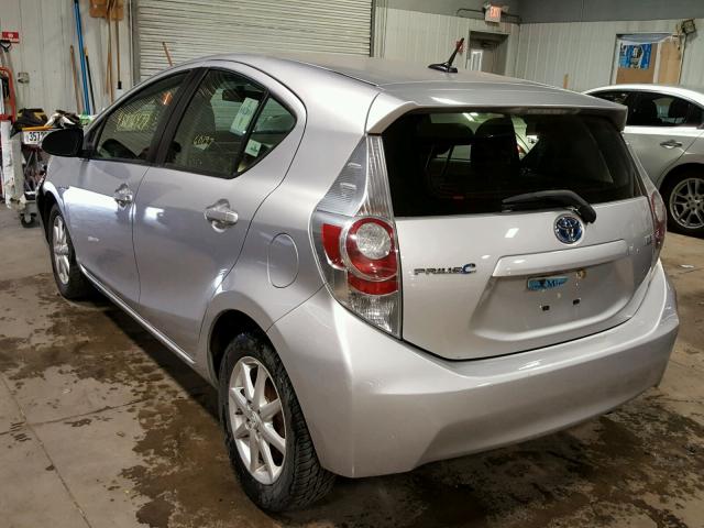 JTDKDTB35C1021513 - 2012 TOYOTA PRIUS C SILVER photo 3