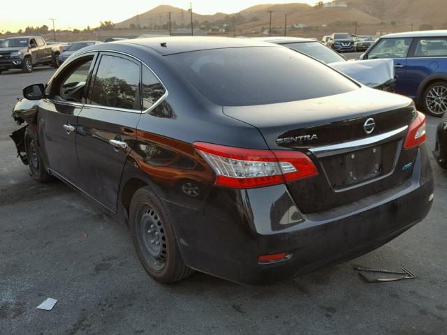 3N1AB7APXEY222841 - 2014 NISSAN SENTRA S BLACK photo 3