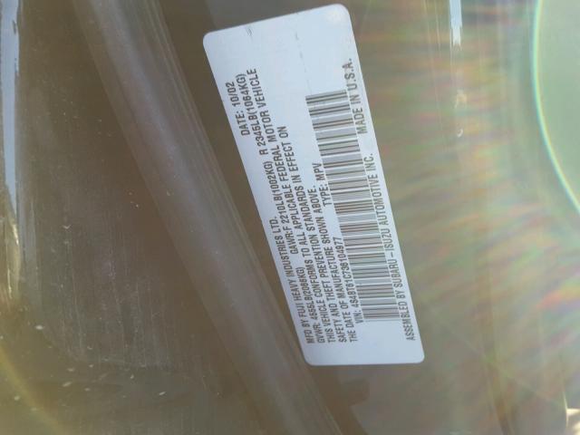 4S4BT61C736104977 - 2003 SUBARU BAJA BLACK photo 10