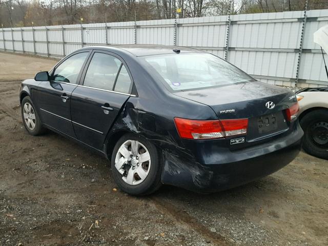 5NPET46C37H274571 - 2007 HYUNDAI SONATA GLS BLUE photo 3