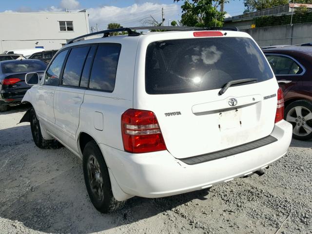 JTEGD21A630064162 - 2003 TOYOTA HIGHLANDER WHITE photo 3