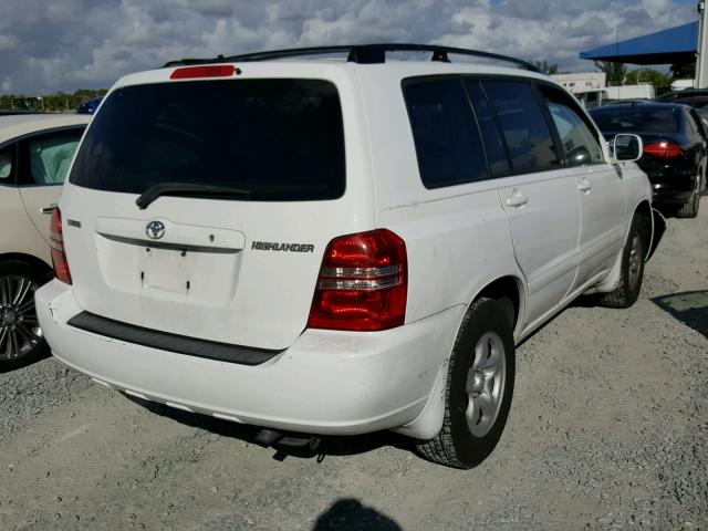 JTEGD21A630064162 - 2003 TOYOTA HIGHLANDER WHITE photo 4