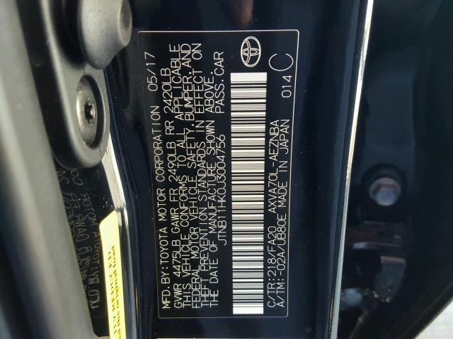 JTNB11HK0J3004756 - 2018 TOYOTA CAMRY L 黑色 照片 10