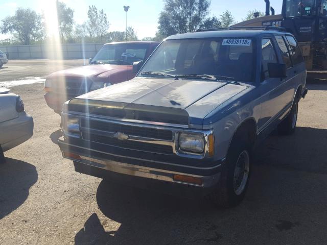 1GNCS13Z1M2205996 - 1991 CHEVROLET BLAZER S10 BLUE photo 2