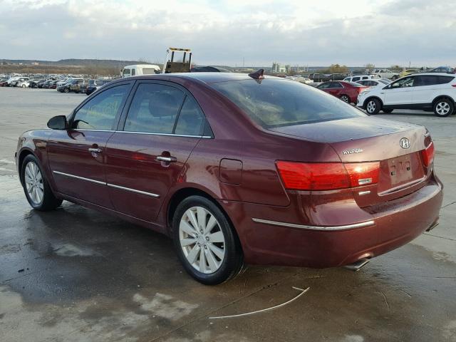 5NPEU46F19H458692 - 2009 HYUNDAI SONATA SE MAROON photo 3