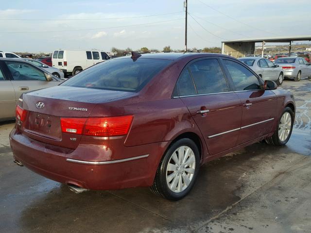 5NPEU46F19H458692 - 2009 HYUNDAI SONATA SE MAROON photo 4