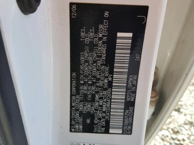 JTLKT324864126906 - 2006 TOYOTA SCION XB Ağ foto 10