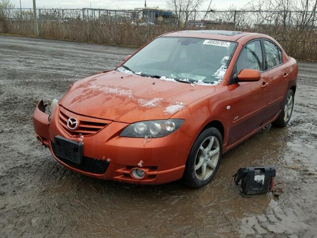 JM1BK123841167383 - 2004 MAZDA 3 S ORANGE photo 2