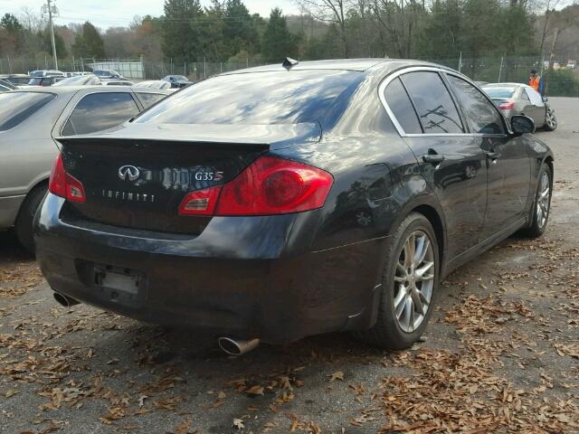 JNKBV61E07M713764 - 2007 INFINITI G35 BLACK photo 4