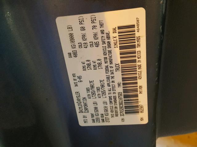 3D7KS28C96G107569 - 2006 DODGE RAM 2500 S GRAY photo 10