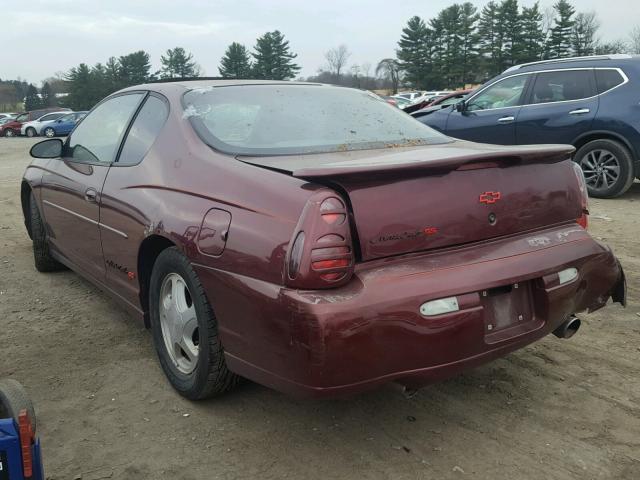 2G1WX15K029123059 - 2002 CHEVROLET MONTE CARL BURGUNDY photo 3