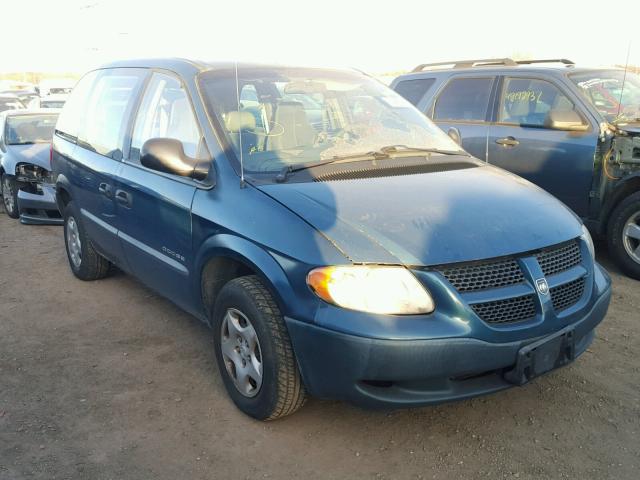 1B4GP25B71B195159 - 2001 DODGE CARAVAN SE GREEN photo 1