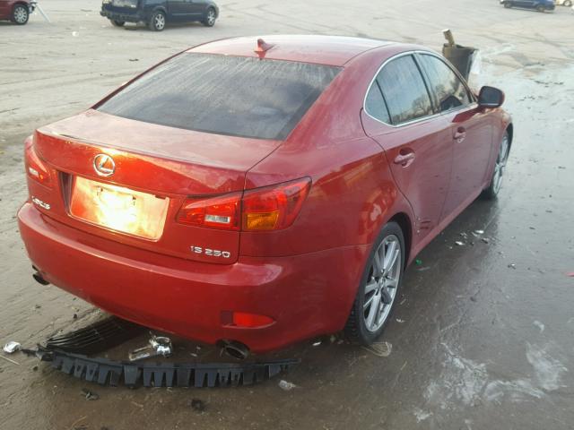 JTHBK262X82079683 - 2008 LEXUS IS 250 RED photo 4