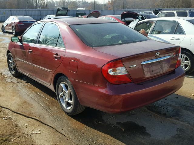 4T1BE30K72U103632 - 2002 TOYOTA CAMRY LE BURGUNDY photo 3