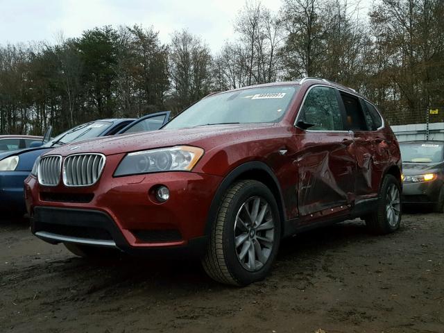 5UXWX5C55BLW13905 - 2011 BMW X3 XDRIVE2 BURGUNDY photo 2