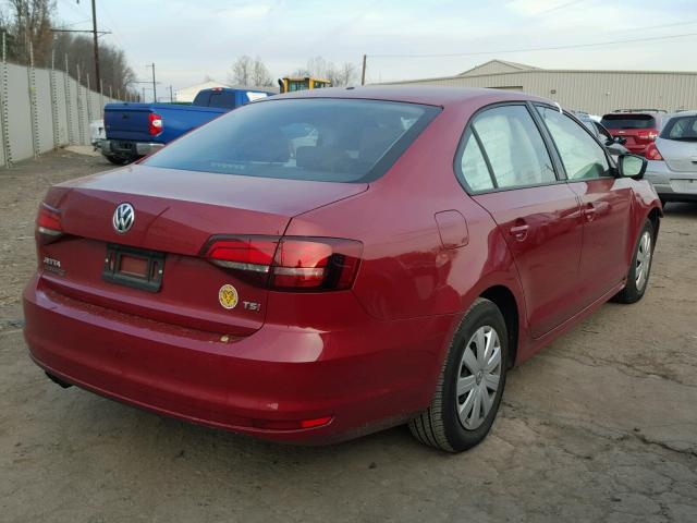 3VW267AJ7GM380174 - 2016 VOLKSWAGEN JETTA S RED photo 4