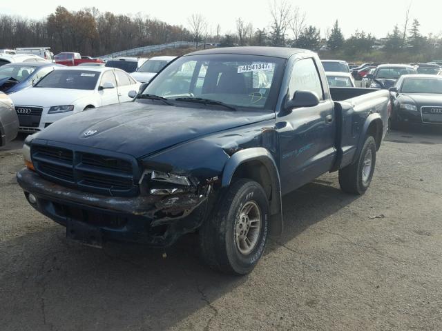 1B7GG26X5WS535607 - 1998 DODGE DAKOTA GREEN photo 2