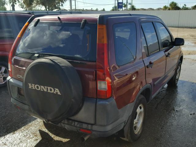 SHSRD68483U105602 - 2003 HONDA CR-V LX BURGUNDY photo 4