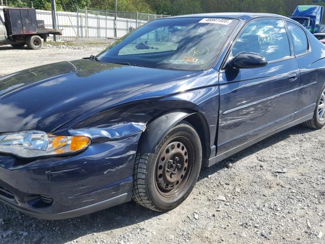 2G1WW12E429275587 - 2002 CHEVROLET MONTE CARL ლურჯი ფოტო 9