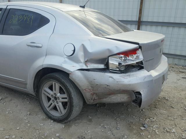 1B3LC56K48N266759 - 2008 DODGE AVENGER SX SILVER photo 9