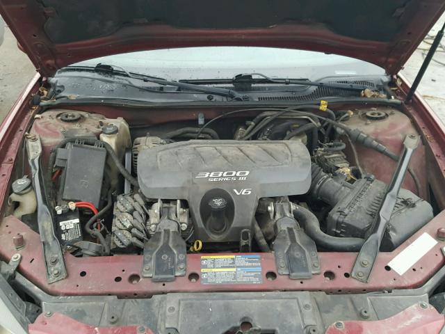2G2WS522X51172617 - 2005 PONTIAC GRAND PRIX MAROON photo 7