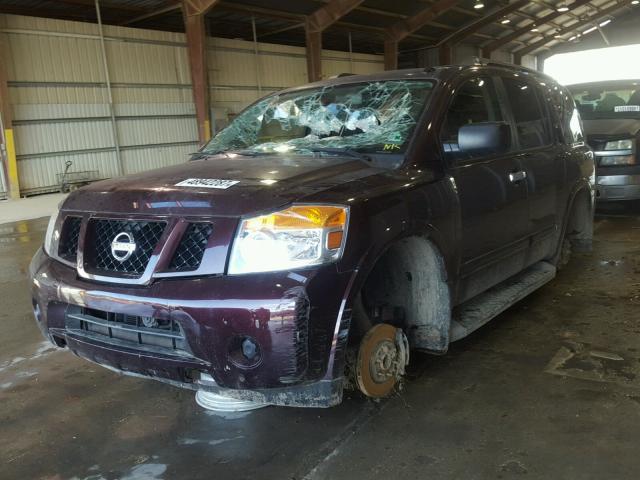 5N1BA0ND2EN607198 - 2014 NISSAN ARMADA SV MAROON photo 2