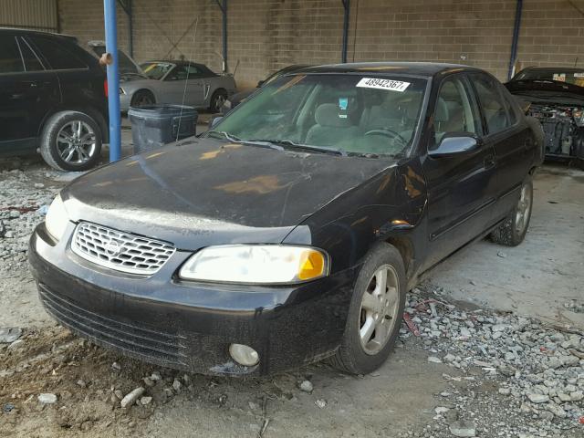 3N1CB51D82L601428 - 2002 NISSAN SENTRA XE BLACK photo 2