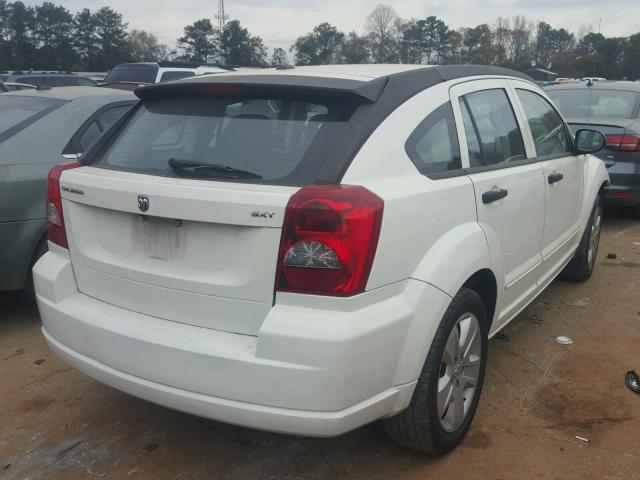 1B3HB48B27D157737 - 2007 DODGE CALIBER SX WHITE photo 4