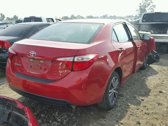 5YFBURHEXGP412914 - 2016 TOYOTA COROLLA L RED photo 4