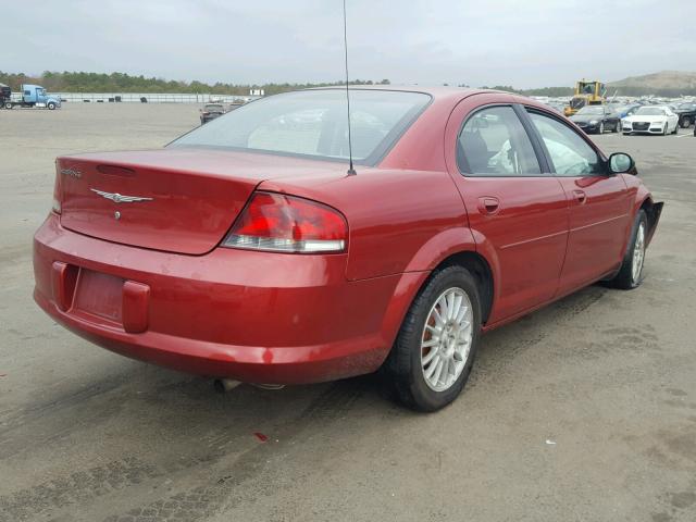 1C3EL46X05N596444 - 2005 CHRYSLER SEBRING RED photo 4