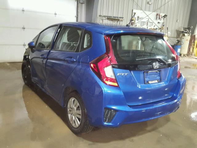 3HGGK5H55FM753617 - 2015 HONDA FIT LX Bleu photo 3
