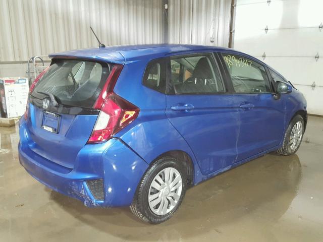 3HGGK5H55FM753617 - 2015 HONDA FIT LX Bleu photo 4