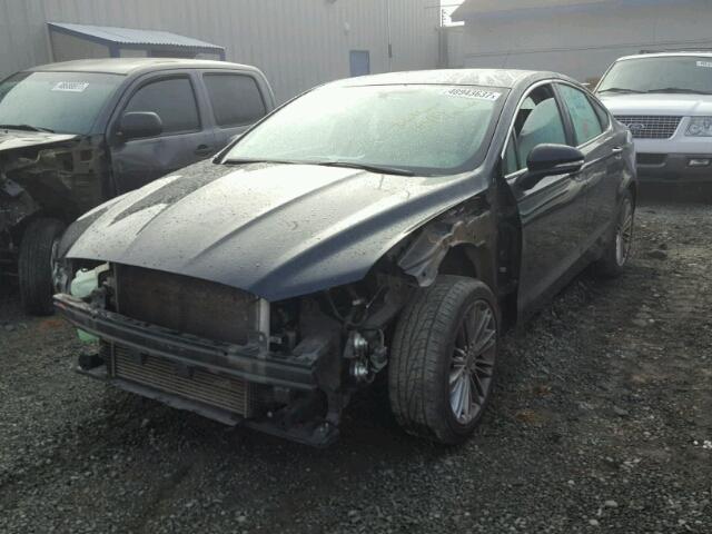 3FA6P0H97ER318154 - 2014 FORD FUSION SE BLACK photo 2