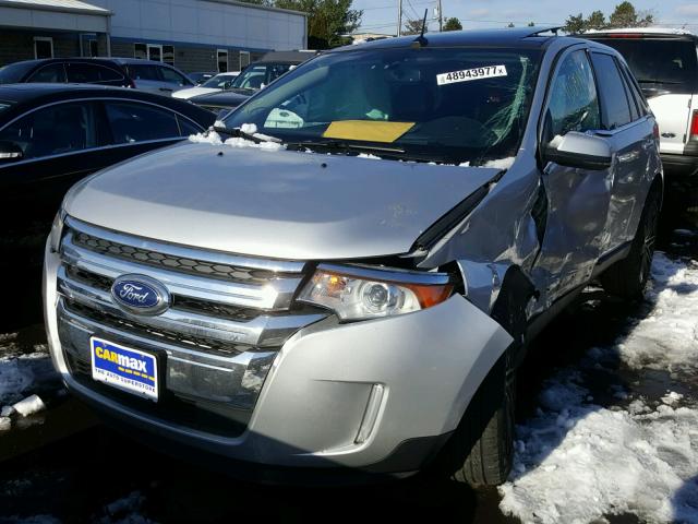 2FMDK4KC2DBA62395 - 2013 FORD EDGE LIMIT GRAY photo 2