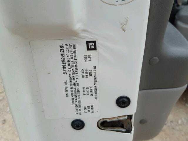 1G1ZT54855F144717 - 2005 CHEVROLET MALIBU LS 白色 照片 10