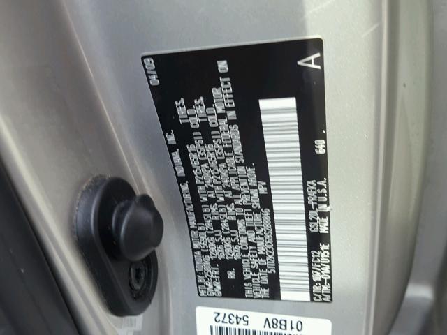 5TDZK23C69S288846 - 2009 TOYOTA SIENNA CE SILVER photo 10